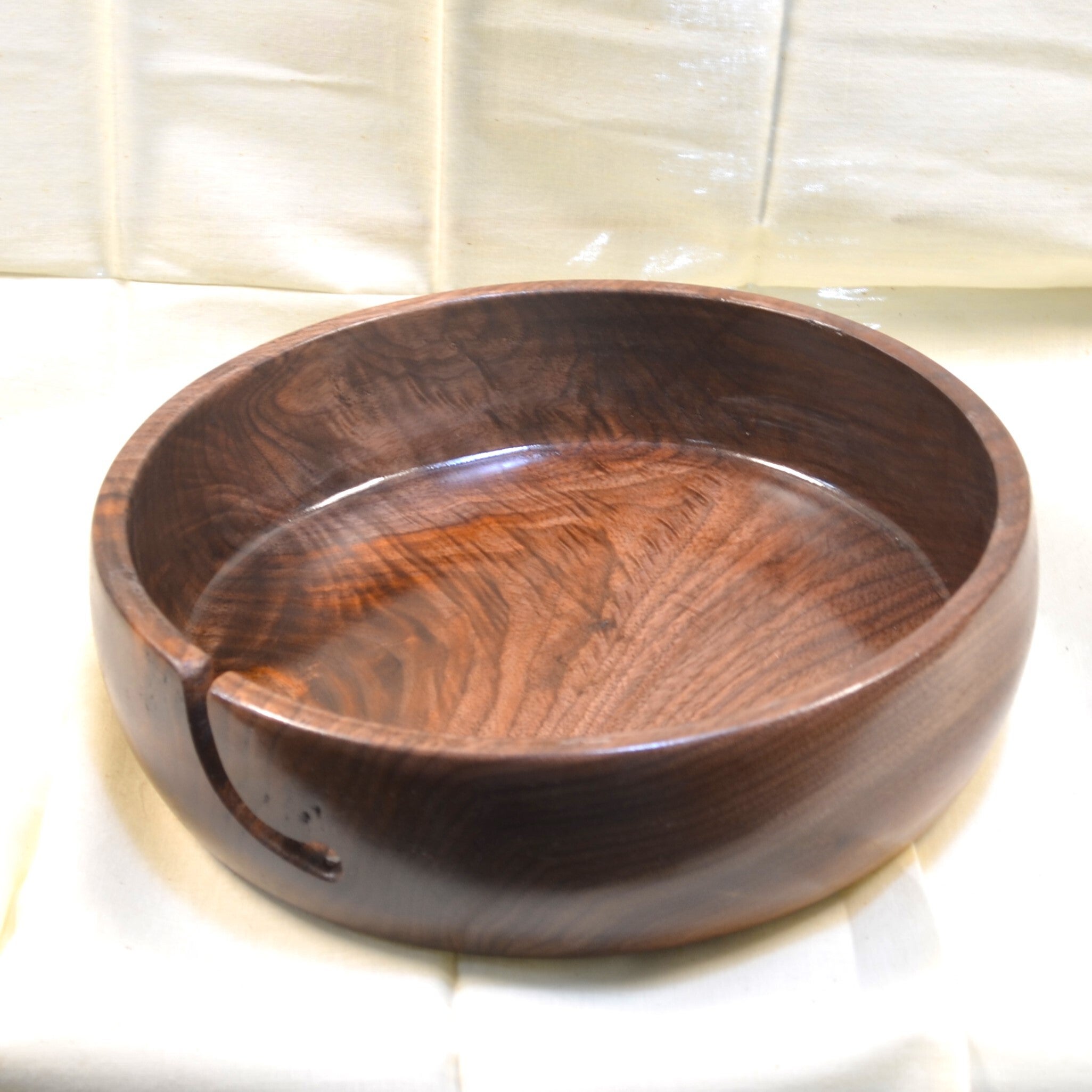 Black Walnut Yarn Bowl, Large